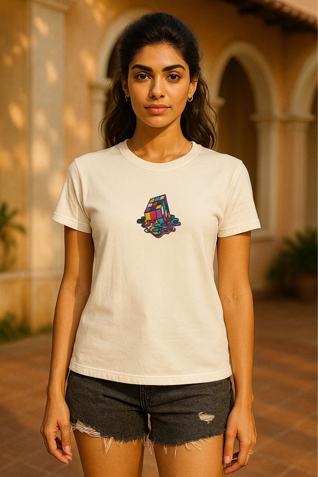 Melting Rubikβs Cube Embroidery π§π (See Size Chart Before Choosing Size)