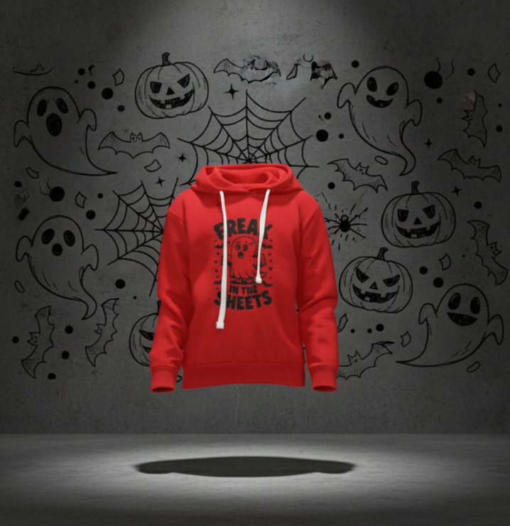 🎃 “Freak in the Sheets 👻✨ | Kids Unisex Halloween Hoodie | 0–13 Yrs”