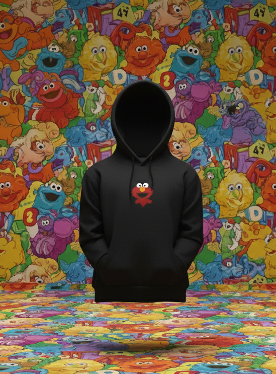 “Elmo Vibes Only ❤️ | Embroidered Hoodie for Kids (0–13Y)”