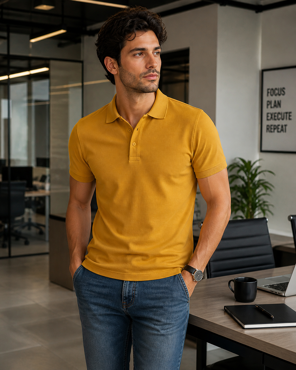 Polo Tee ⚡ Clean Fit, No Effort