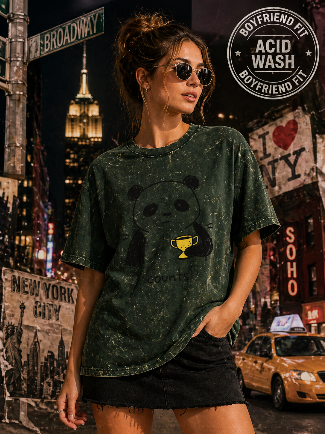 Panda Counts Vintage Wash Tee