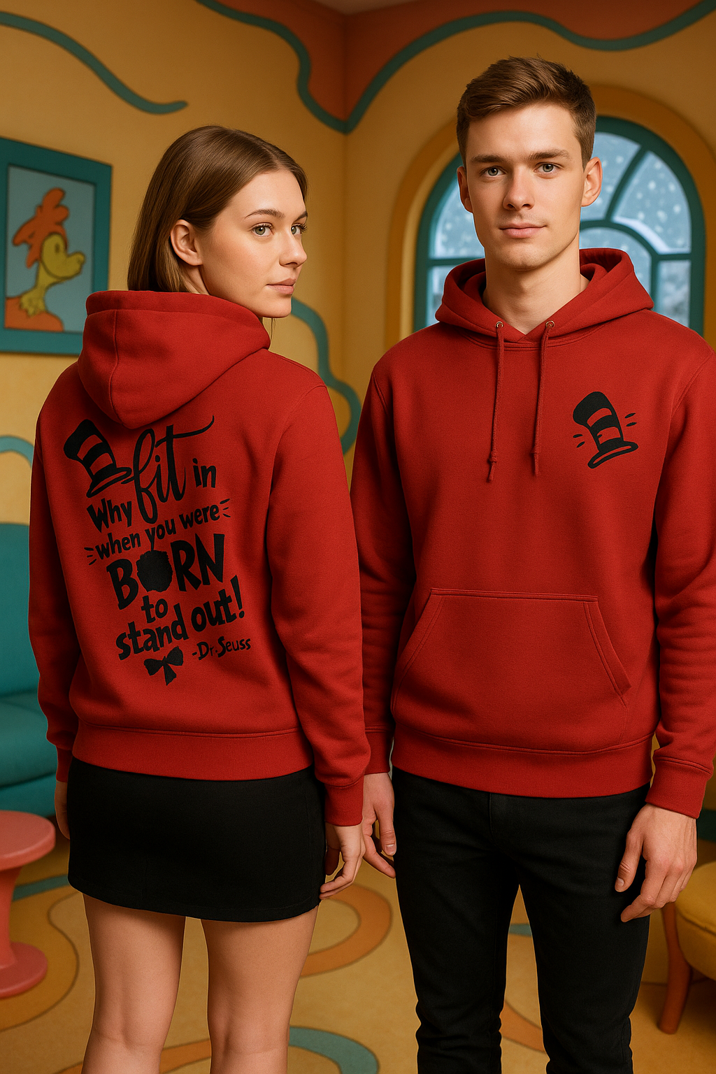 Born To Stand Out Puff Print Hoodie