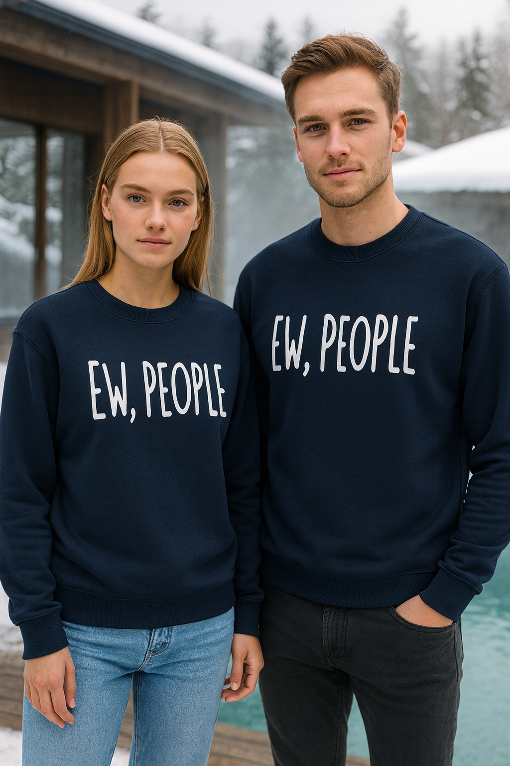 STORM BRN “EW, PEOPLE” Oversized Sweatshirt