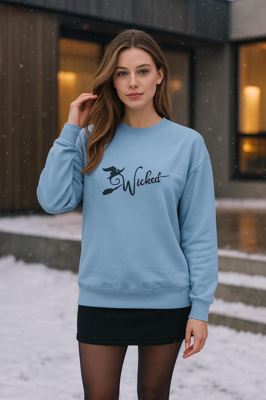 😈'Wicked' Script Crewneck 🔮 Black Magic Vibe Check Sweatshirt