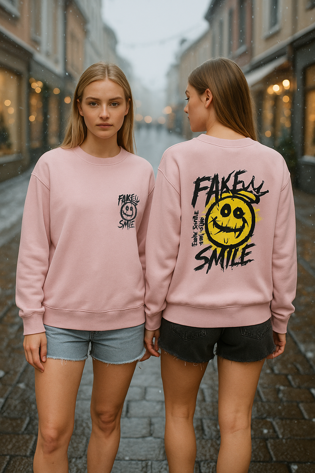 Fake Smile Graphic Sweatshirt
