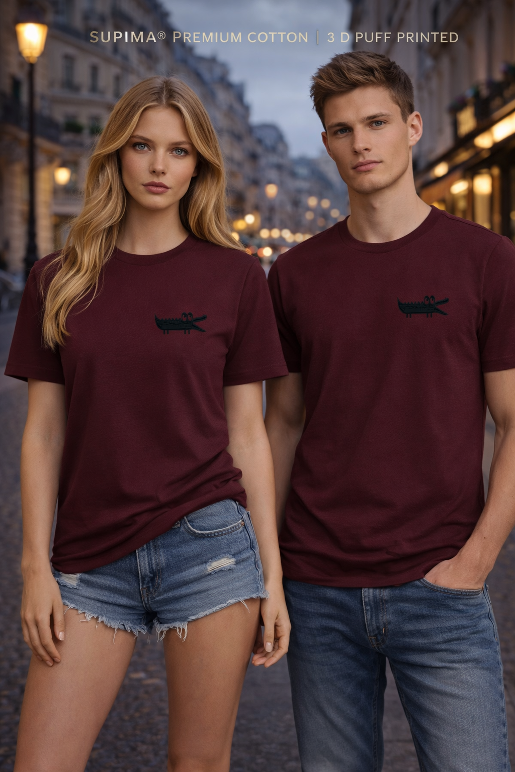 Midnight Croc Tee – Supima Puff Edit