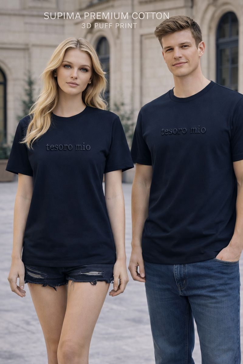 “Tesoro Mio” Puff Print Tee – Soft Stretch Valentine Essential