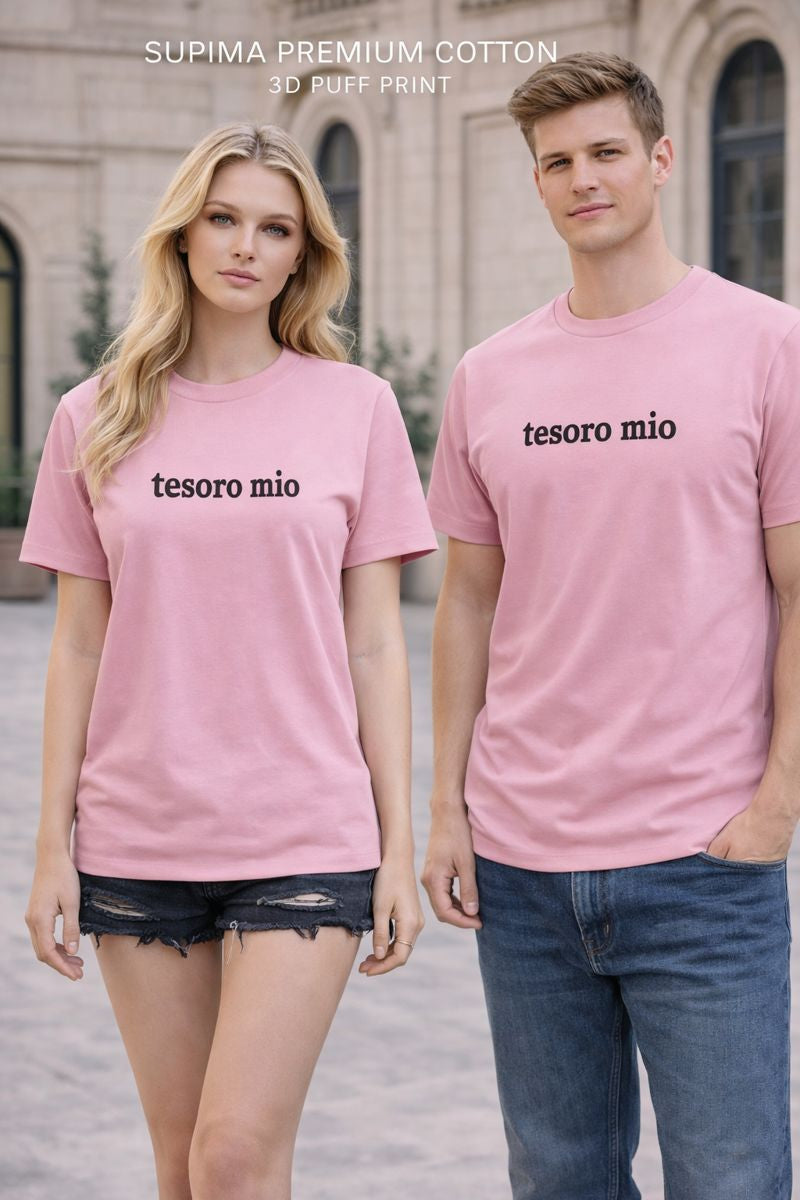 “Tesoro Mio” Puff Print Tee – Soft Stretch Valentine Essential