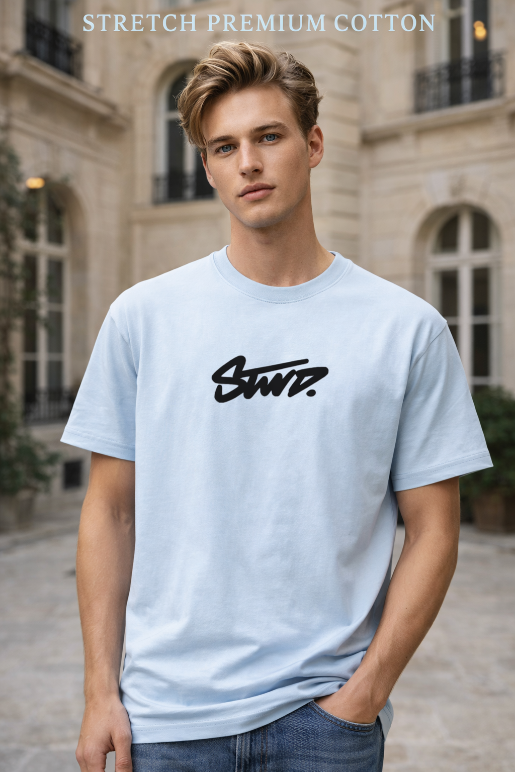 “STUD” Puff Print Tee – Soft Stretch Everyday Essential