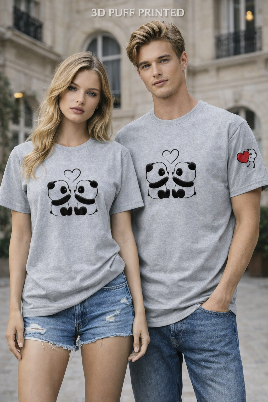 Panda Love Puff Tee – Valentine Edition 🐼❤️