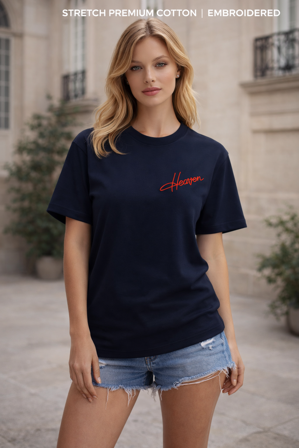 Heaven Heart Embroidered Tee – Romance Edition ❤️✨