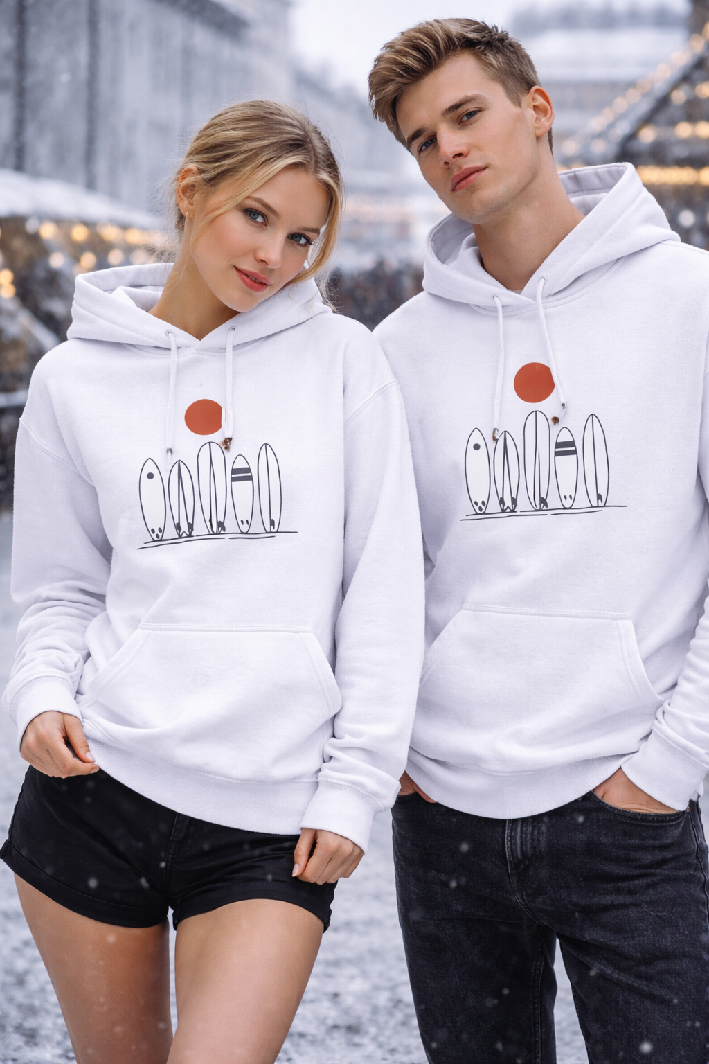 Sunset Surf Vibes Hoodie – Heavyweight Cozy Fit