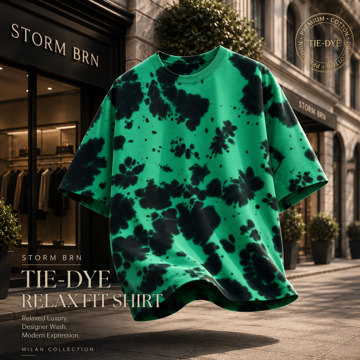 STORM BRN™ — Tie-Dye Dreams Relax Fit Tee ⚡🎨