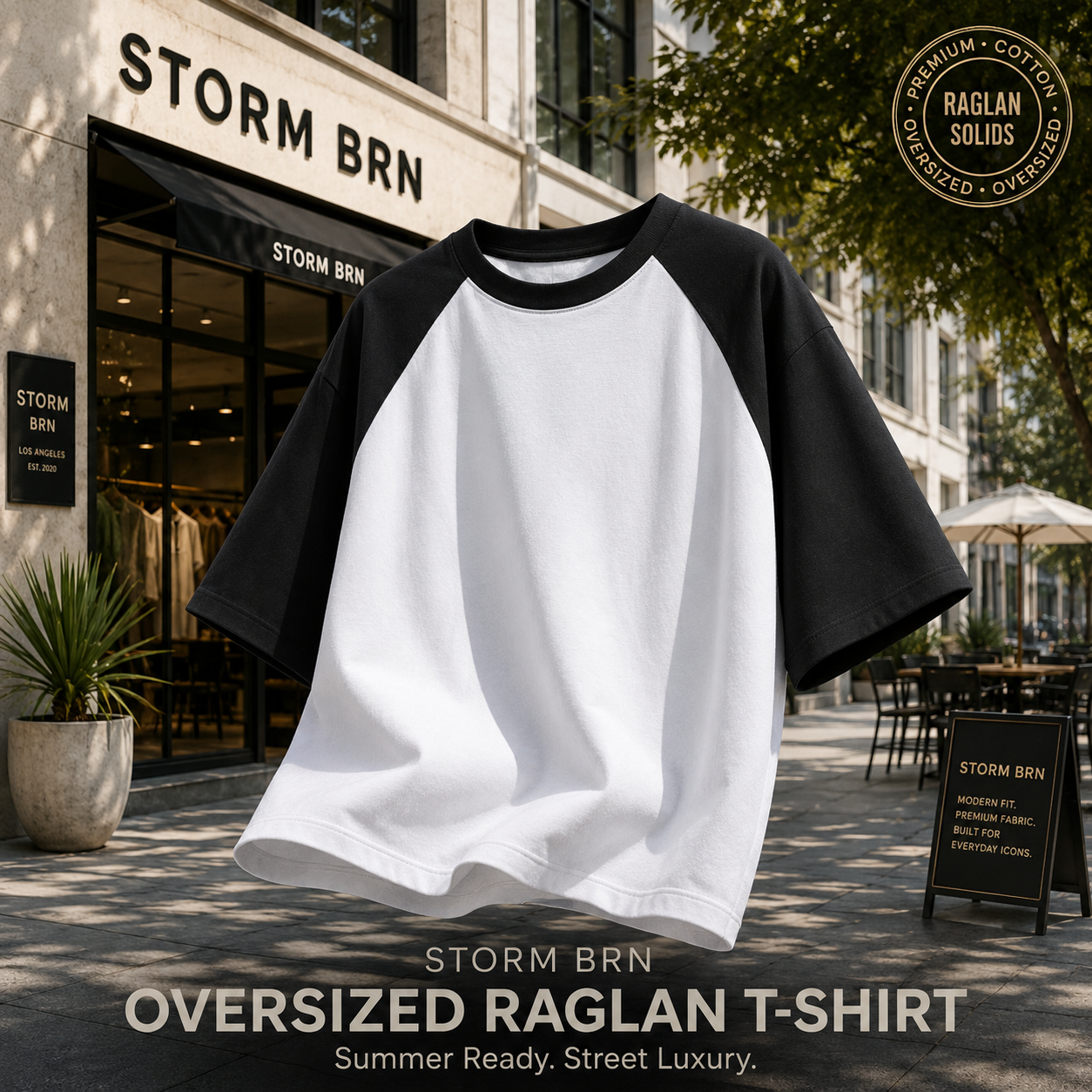 🖤⚡ STORM BRN Oversized Raglan T-Shirt
