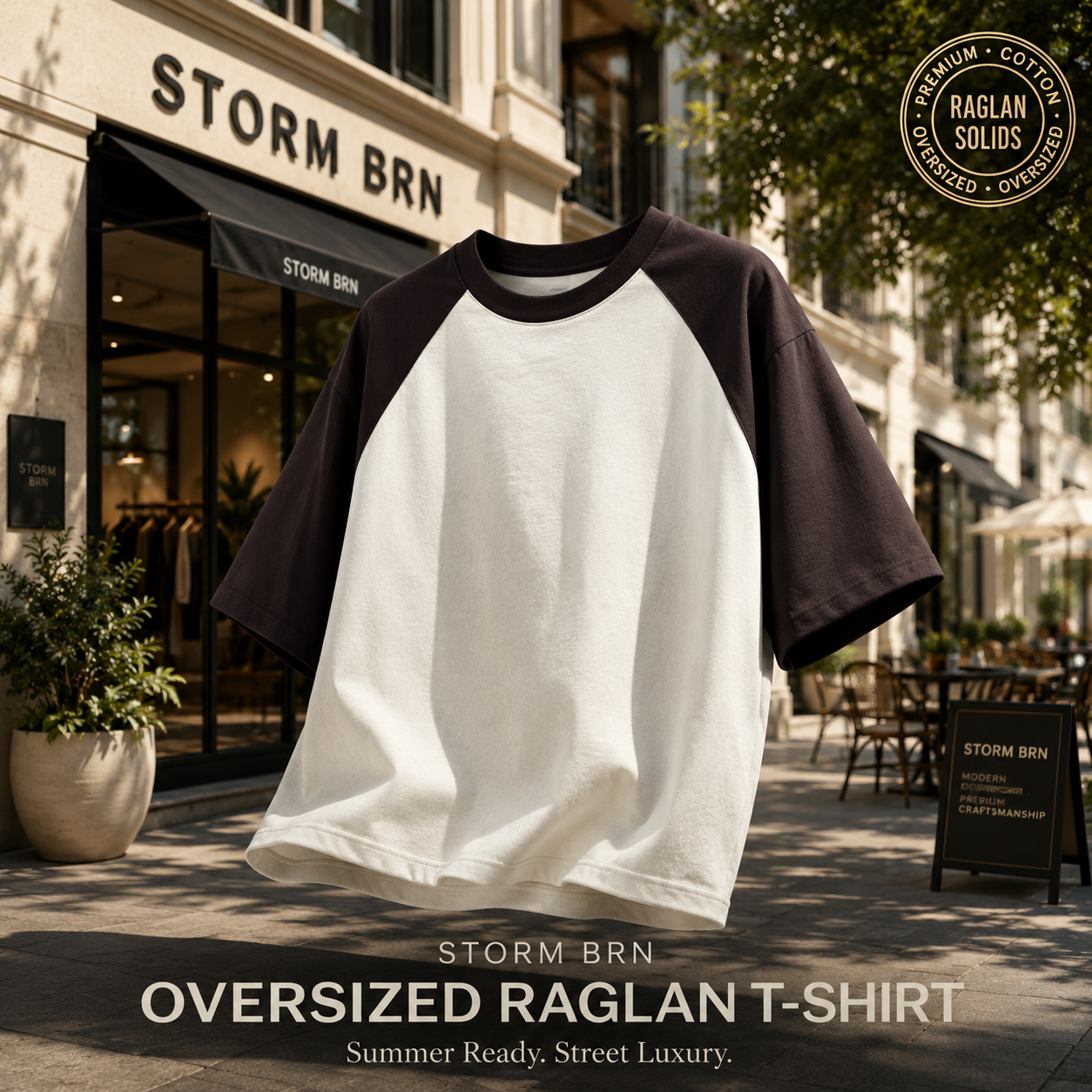 🖤⚡ STORM BRN Oversized Raglan T-Shirt