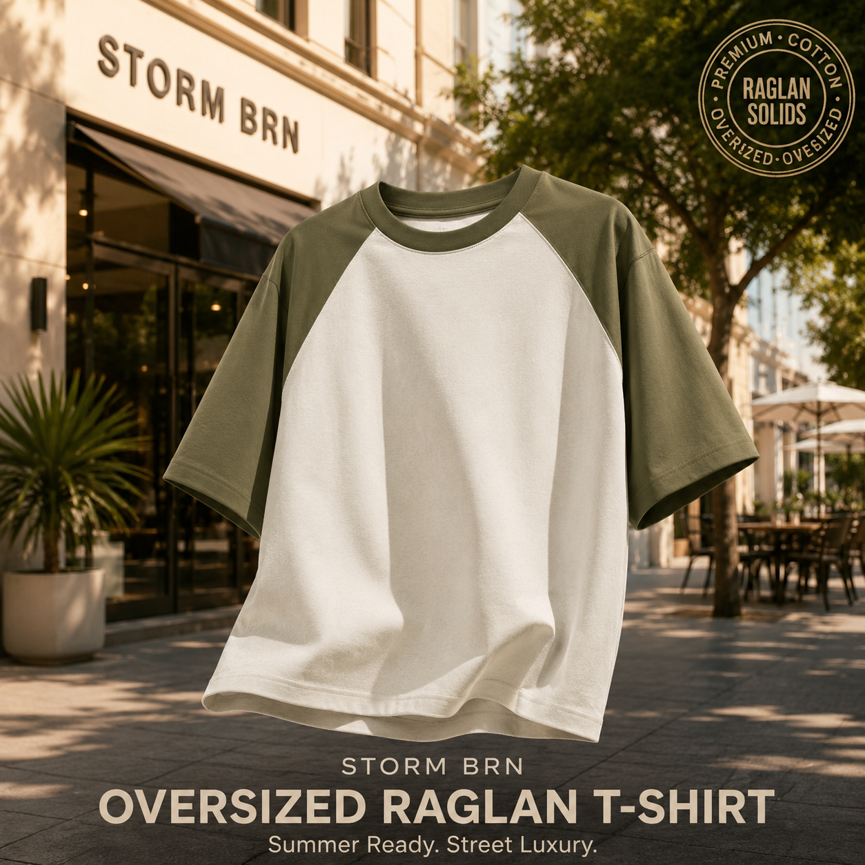 🖤⚡ STORM BRN Oversized Raglan T-Shirt