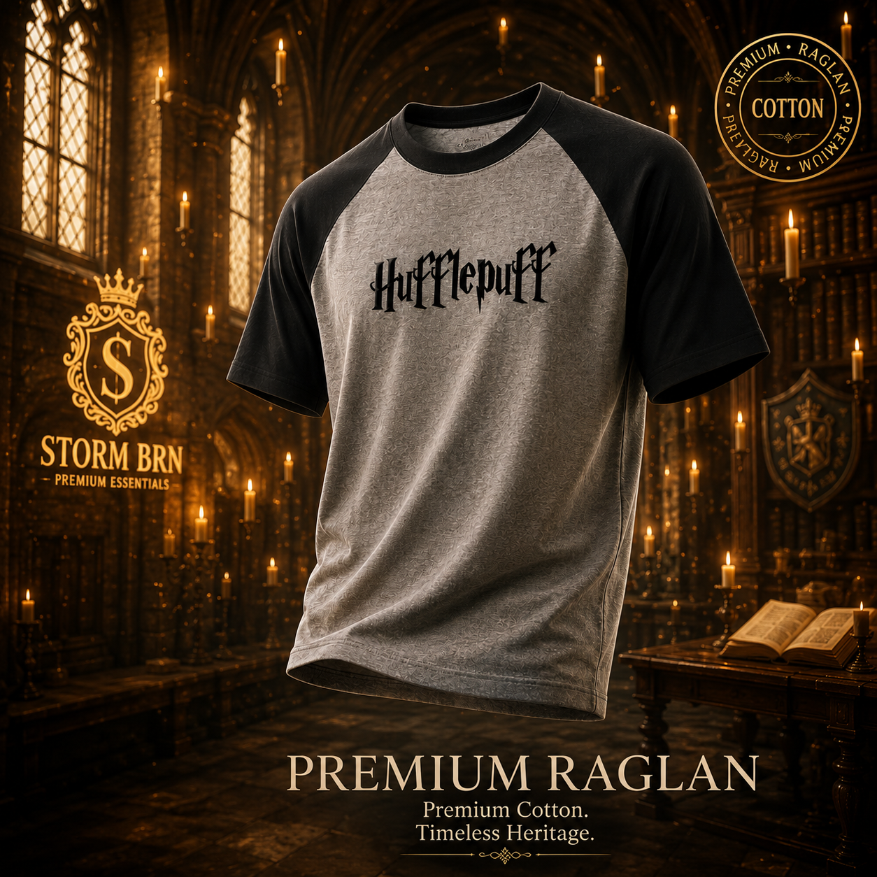 Hufflepuff Legacy Oversized Raglan 🦡✨📚