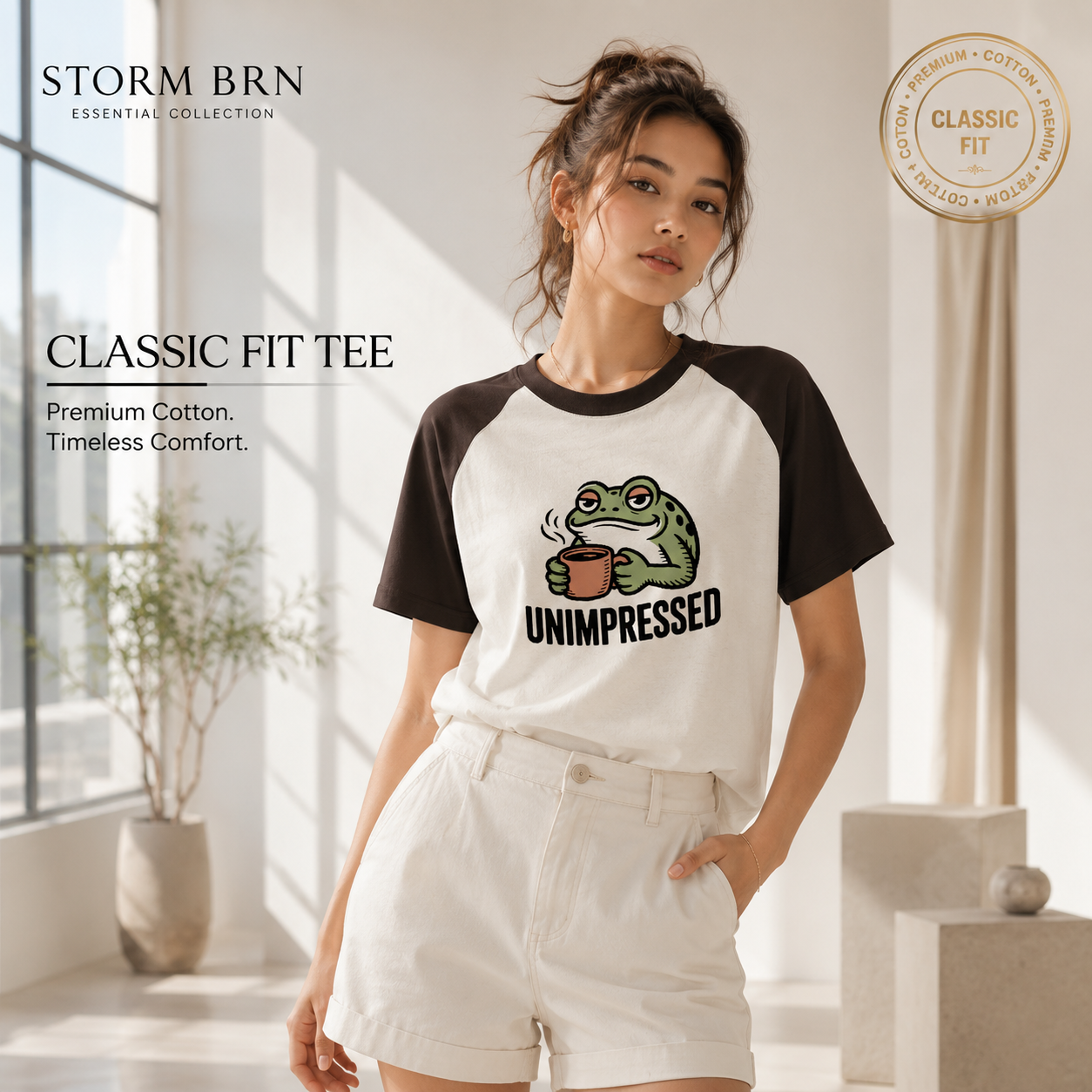 Unimpressed Frog ☕ | Classic Fit Raglan Tee