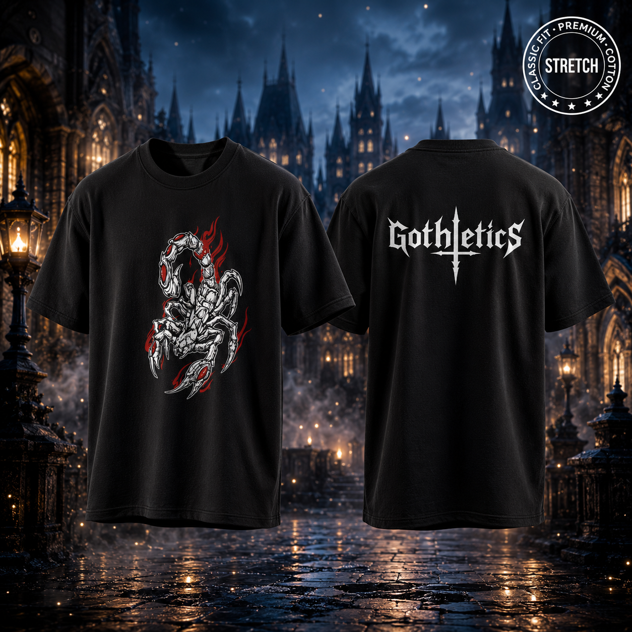 🦂 Gothletics Scorpion Stretch Tee ⚔️🖤