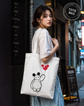 Mickey Vibe Canvas Tote Bag (With Zipper)