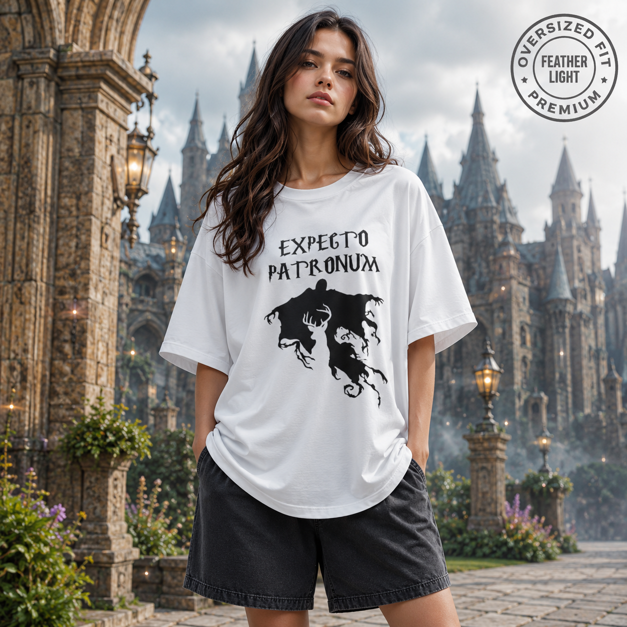 Expecto Patronum Oversized Tee 🦌⚡