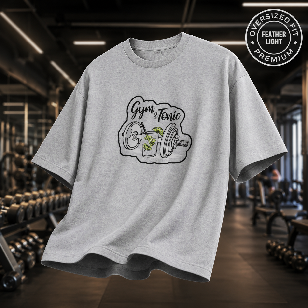 Gym & Tonic Oversized Tee 😂🏋️