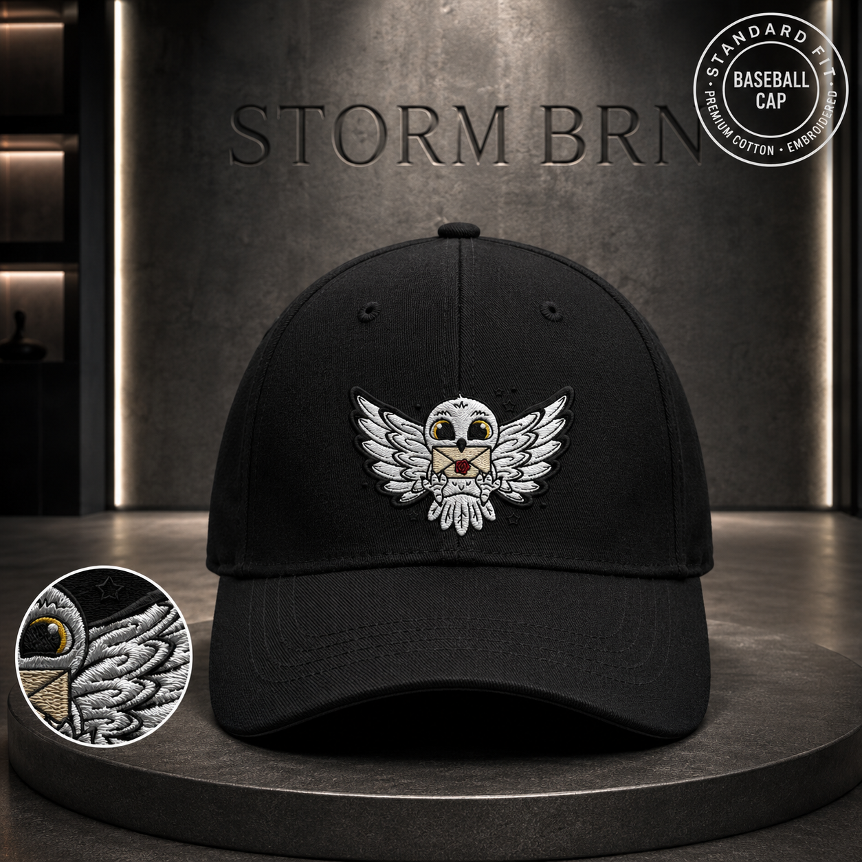 Magic Owl Embroidered Baseball Cap ✨🖤