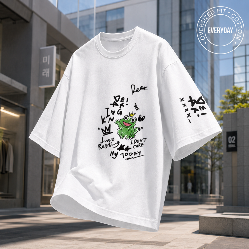 🐸💚 “IDK Mood” Oversized Tee