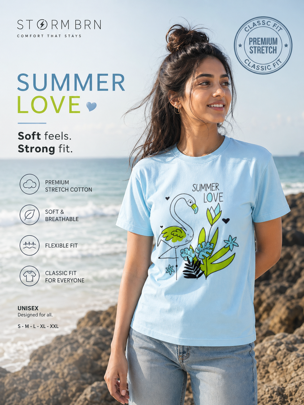 Flamingo Feels – Classic Stretch Tee