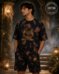 Golden Crest Edition ✨| Midnight Wizard Tie-Dye Co-Ord Set ⚡🖤