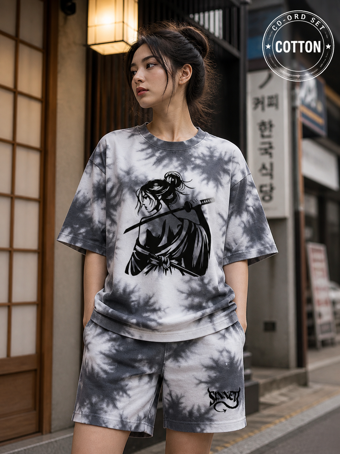 Shadow Samurai Tie-Dye Co-Ord Set 🖤⚡ | Silent Drip Edition 🥷