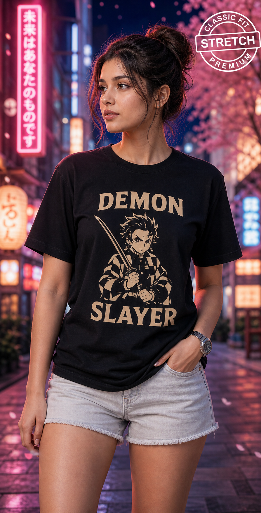 Silent Blade Anime Stretch Tee 🗡️🖤 | Minimal Warrior Fit