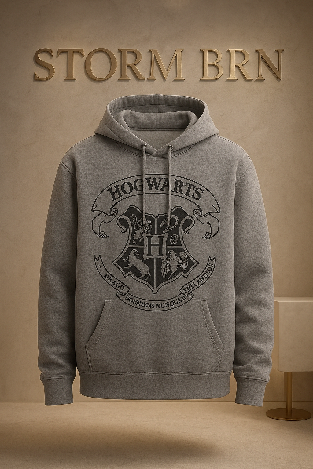 Hogwarts Crest Kids Hoodie - Official Harry Potter Storm Brn