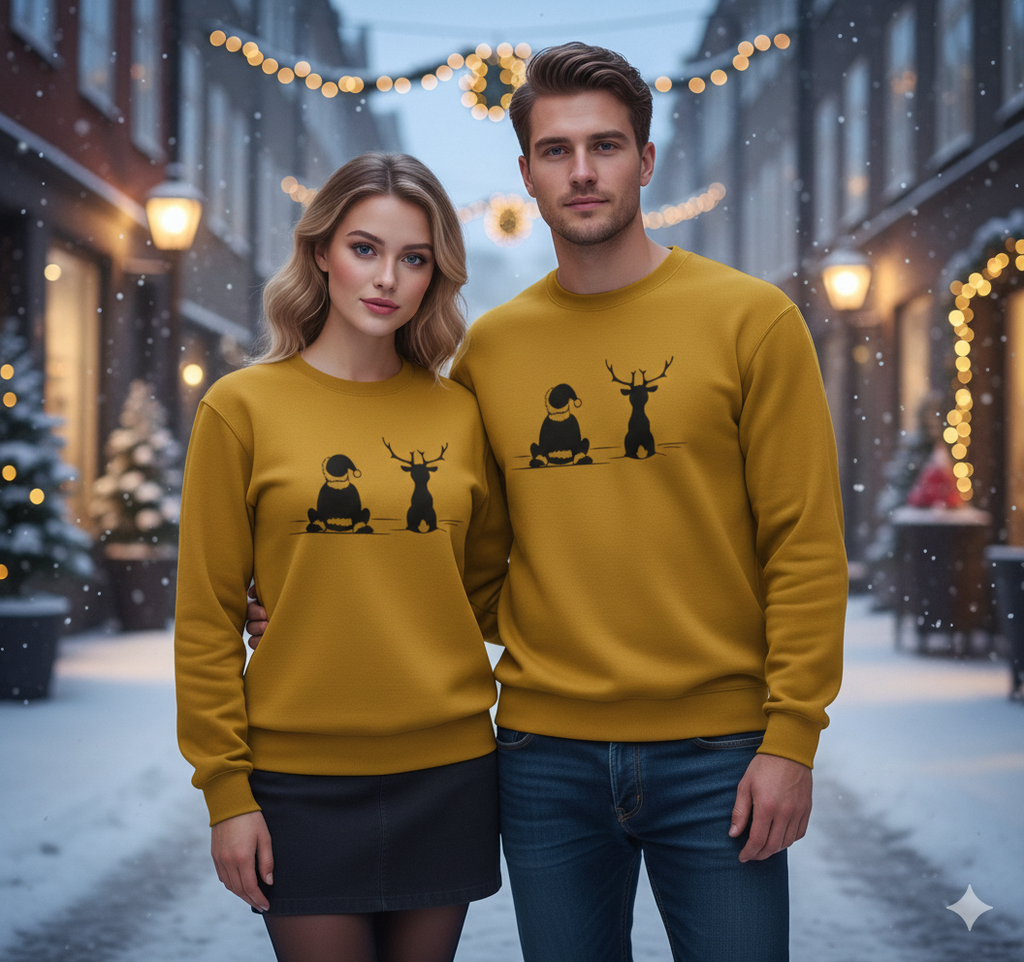 “Besties on a Break” Puff Print Sweatshirt – 3D Textured Winter Drip