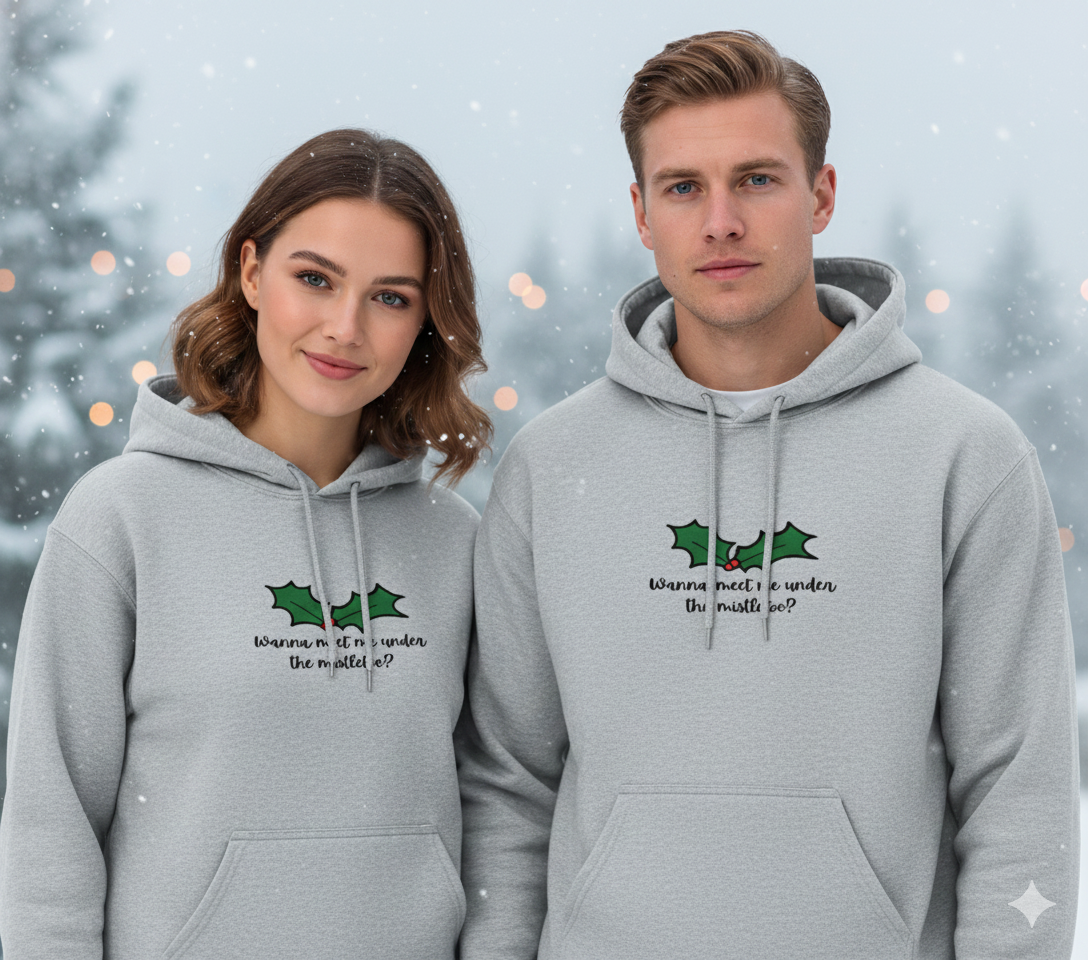 The “Come Get Your Holiday Kiss” Hoodie 😏💋🌿 — Mistletoe Energy Activated