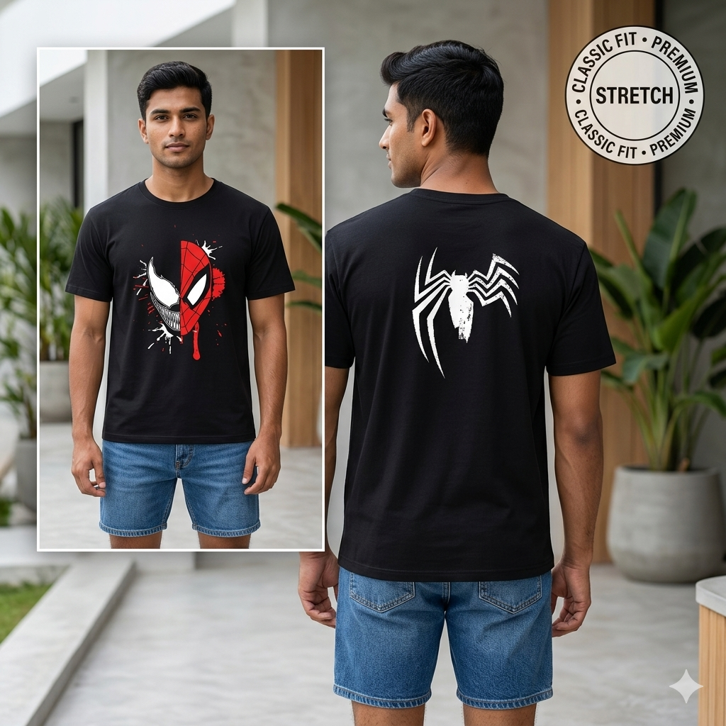 Venom x Spider Splitcore Tee – Dual Energy Unleashed 🕷️🩸