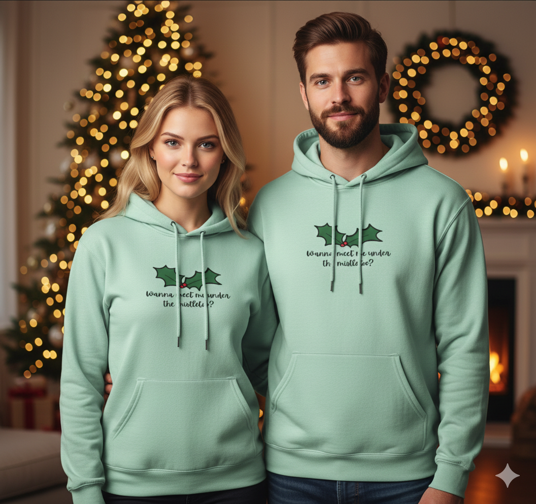 The “Come Get Your Holiday Kiss” Hoodie 😏💋🌿 — Mistletoe Energy Activated