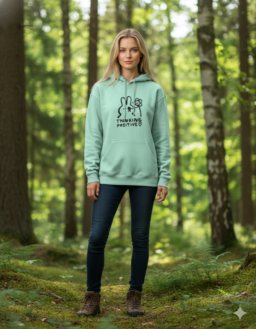 The "Thinking Positive" Puff Print Hoodie