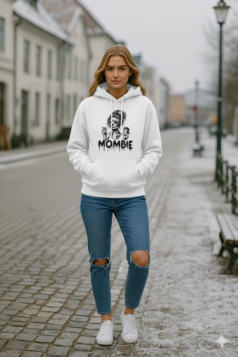 "Mombie" Zombie Hoodie - Heavyweight Cotton Pullover