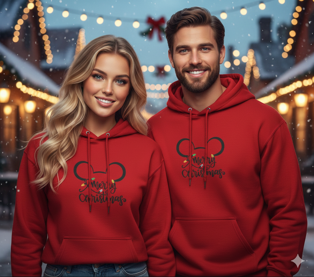 Merry Christmas Mickey Mouse Ears Hoodie