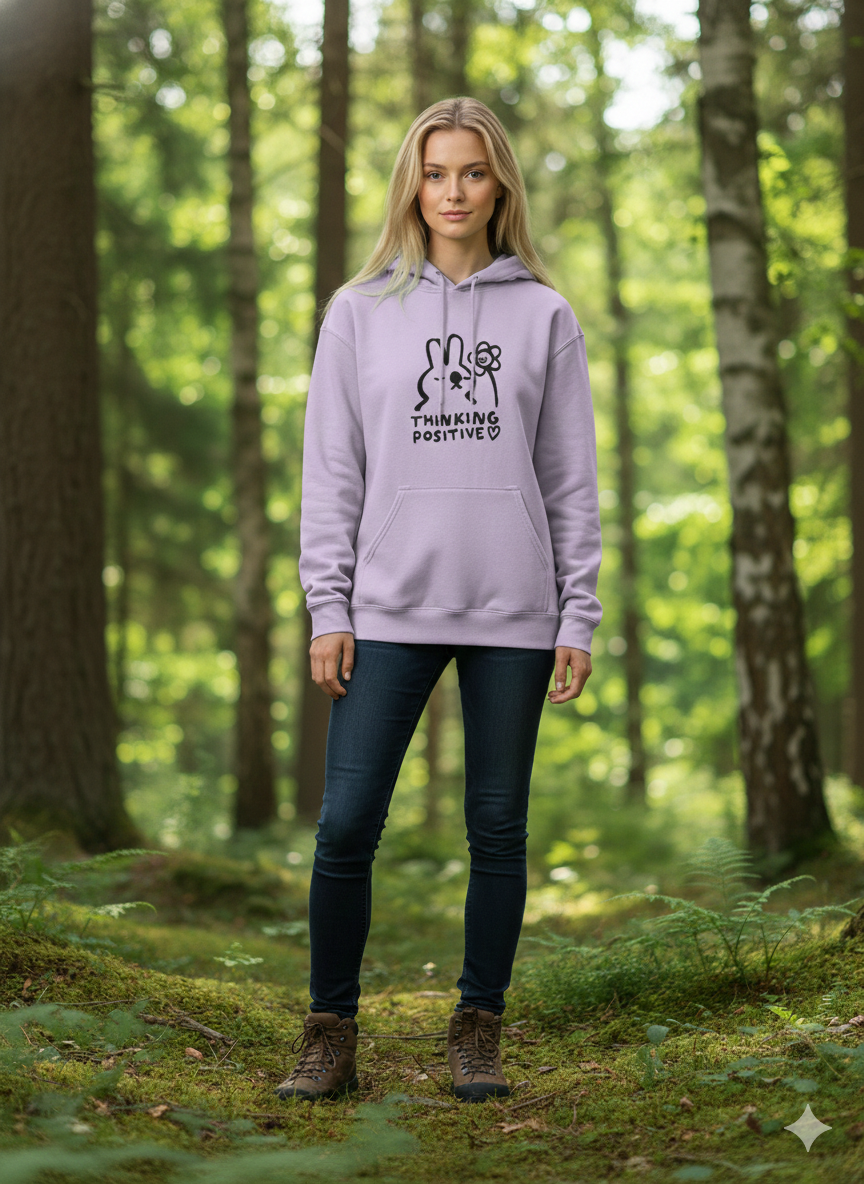 The "Thinking Positive" Puff Print Hoodie