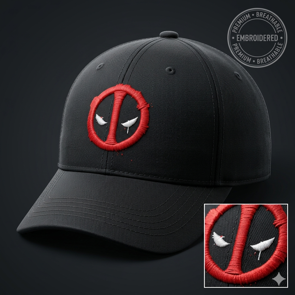 Anti-Hero Embroidered Cap 🖤🧢 | Deadpool Energy Mode 🔴