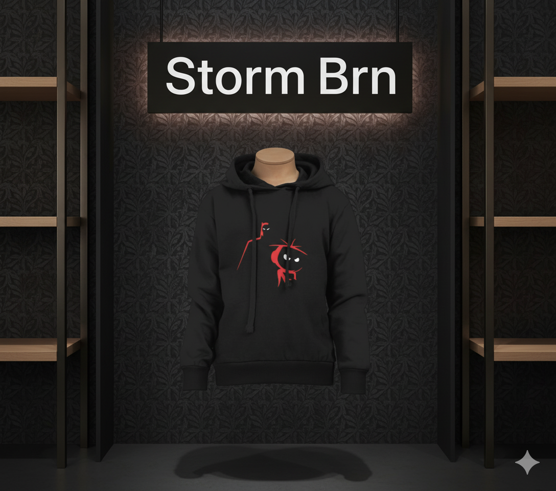 "Red Bat Shadow" Kids' Cotton Hoodie