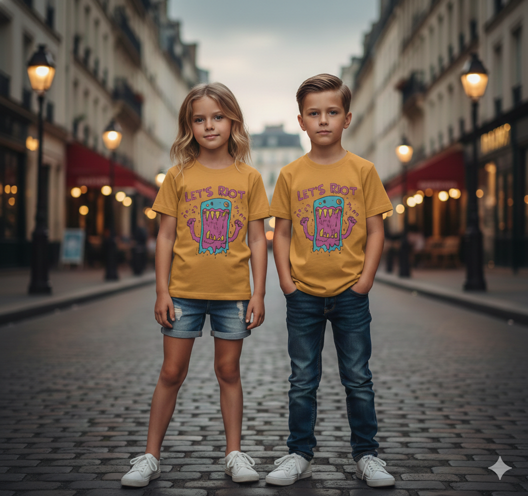 LET’S RIOT Tee – Loud Energy, Zero Chill