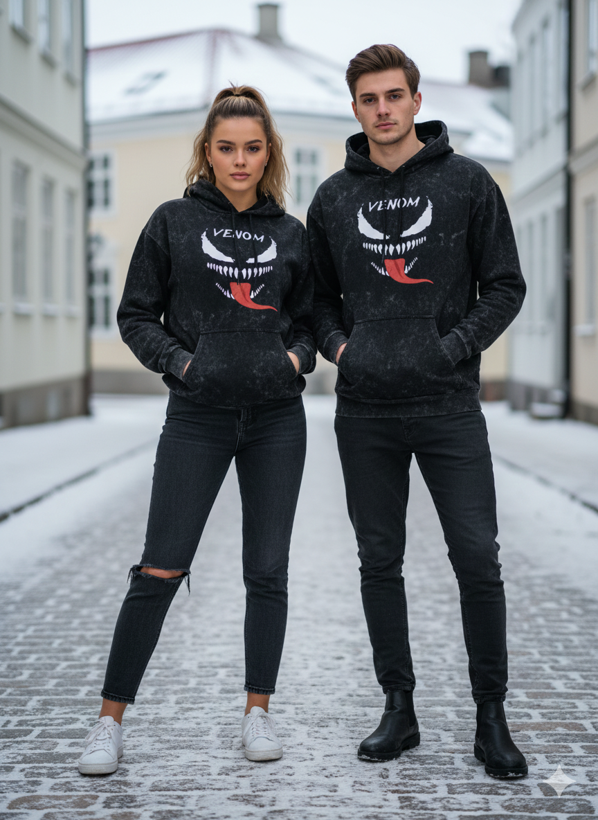 Symbiote Carnage - Oversized Acid Wash Hoodie