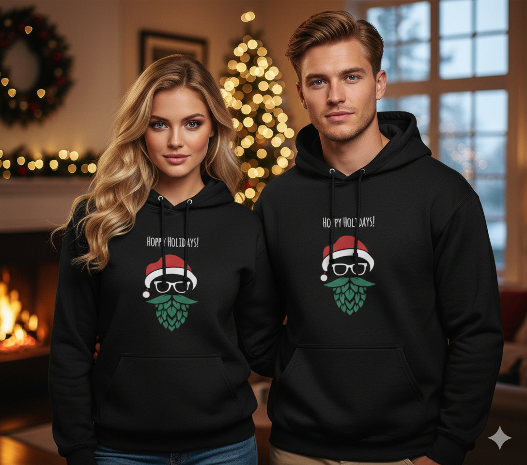 Hoppy Holidays Santa Hop Beard Hoodie