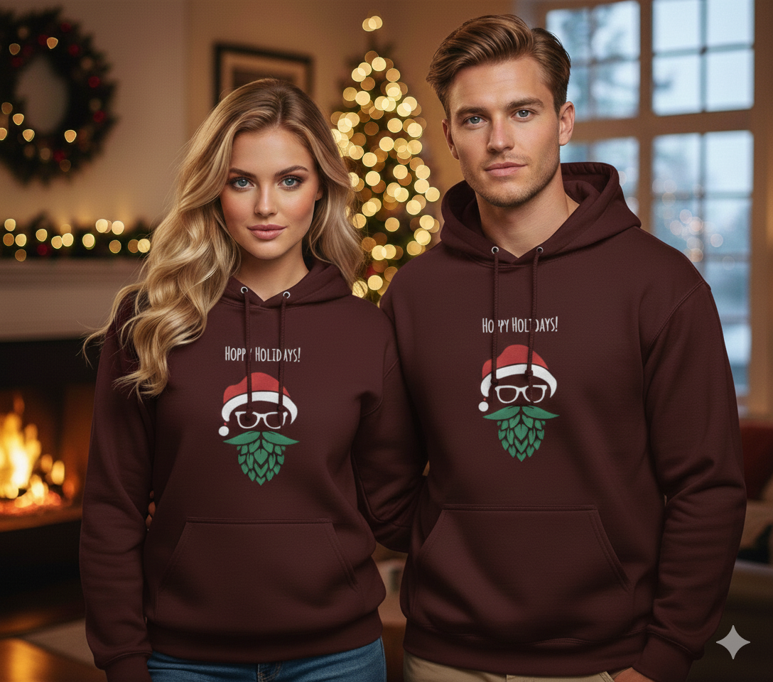 Hoppy Holidays Santa Hop Beard Hoodie