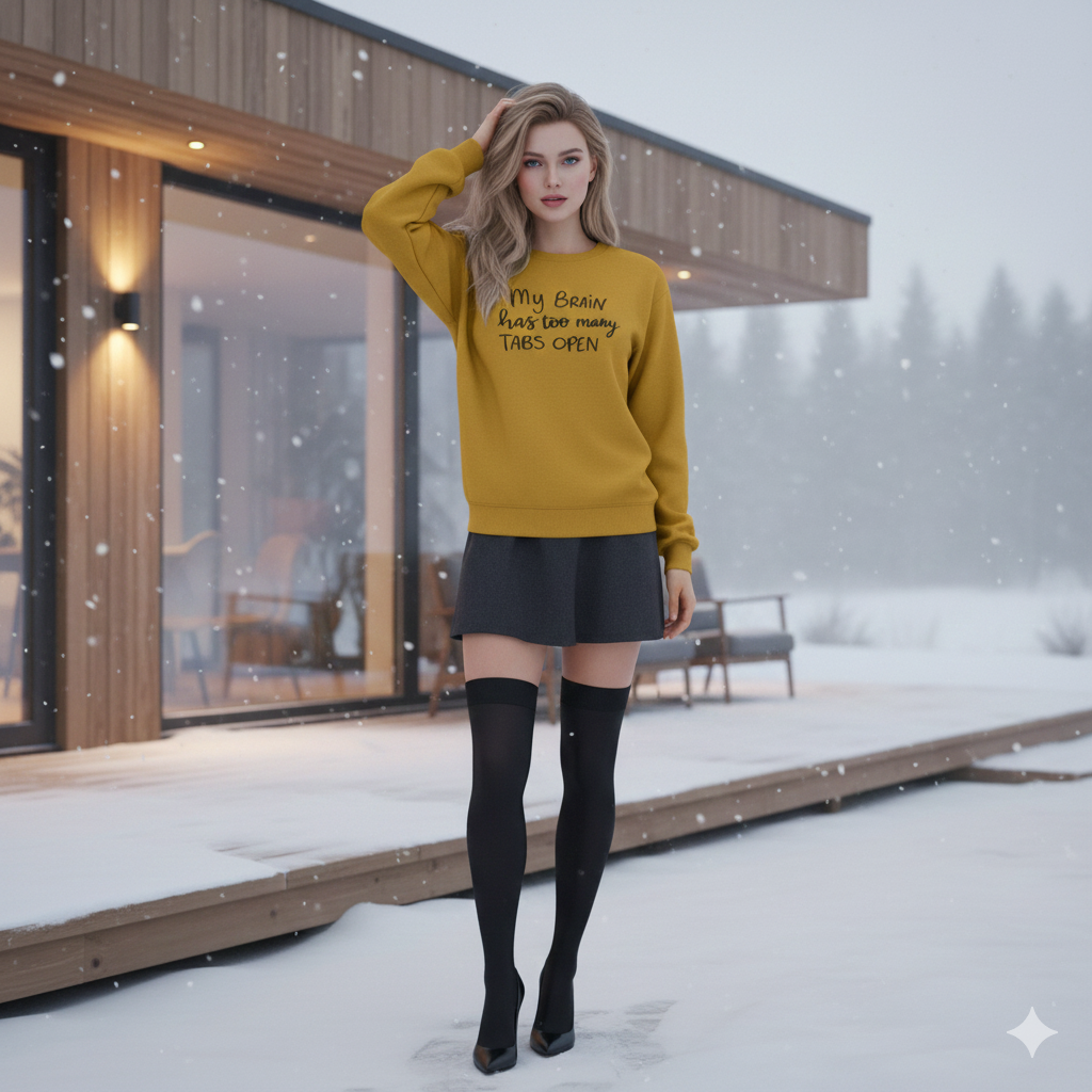 'Too Many Tabs Open' Crewneck 💻 Relatable Mood Sweater