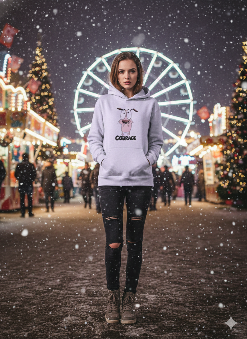 Courage Hoodie – Heavyweight Cotton Fleece for Cozy Girl Vibes