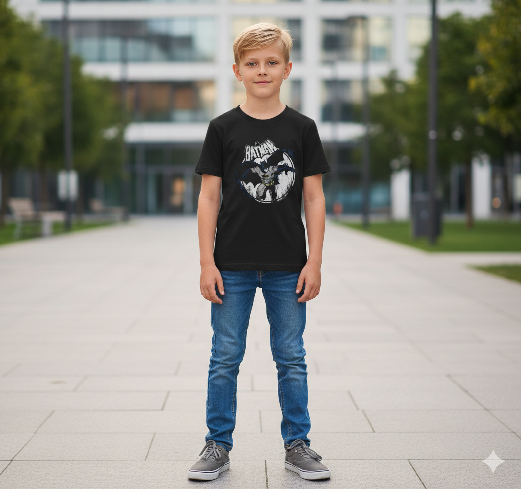 Gotham City Aura 🦇 – Batman "Vengeance" Tee (Max Rizz, 0-13y)